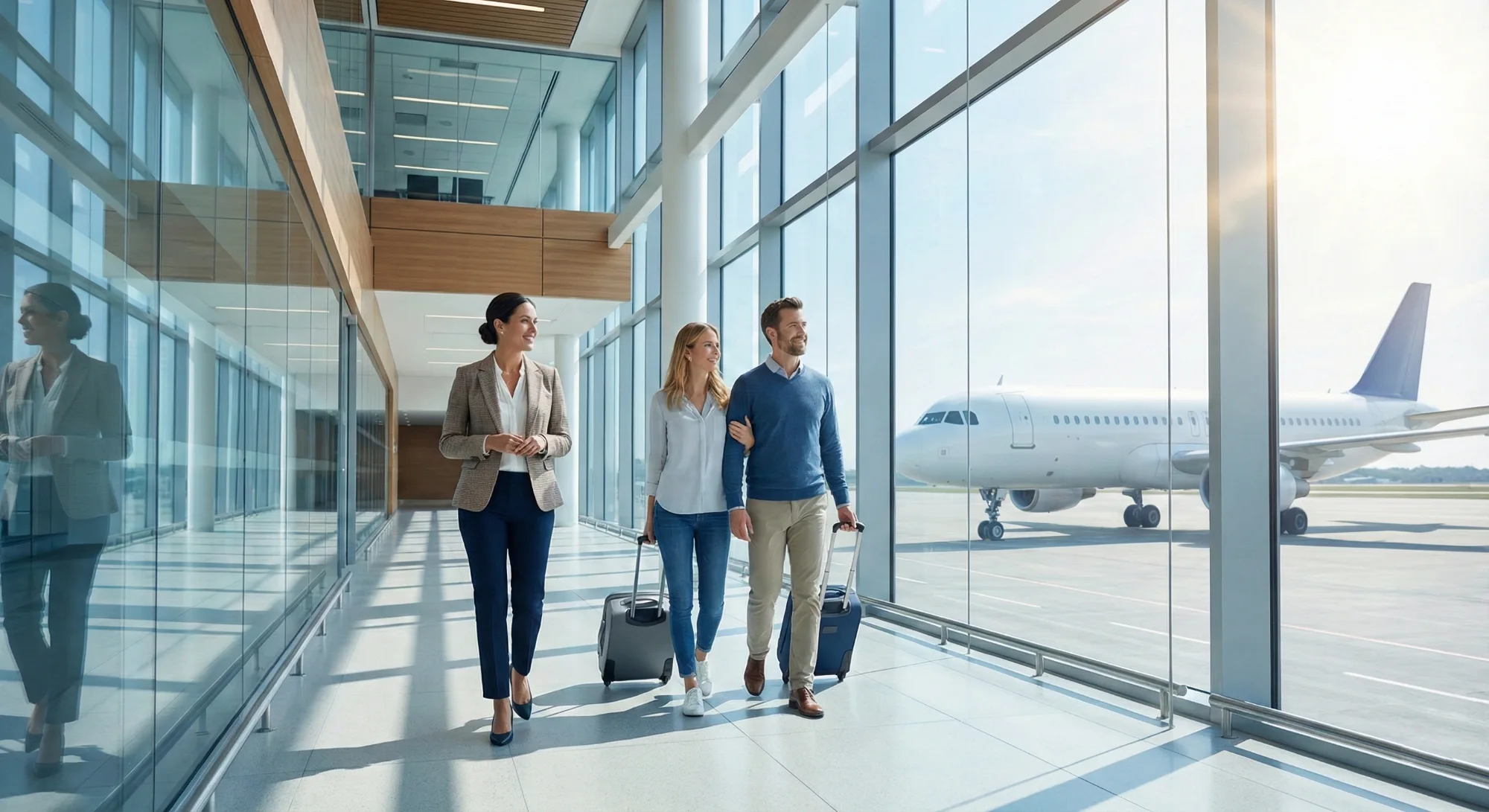 Terminal lotniczy i pasażerowie